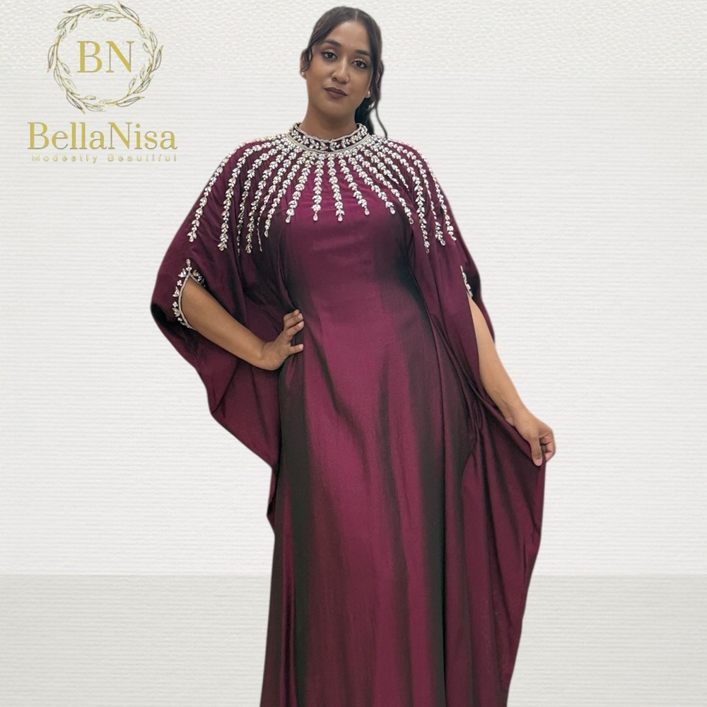 Kaftan Maxi Dress with Silver Accents